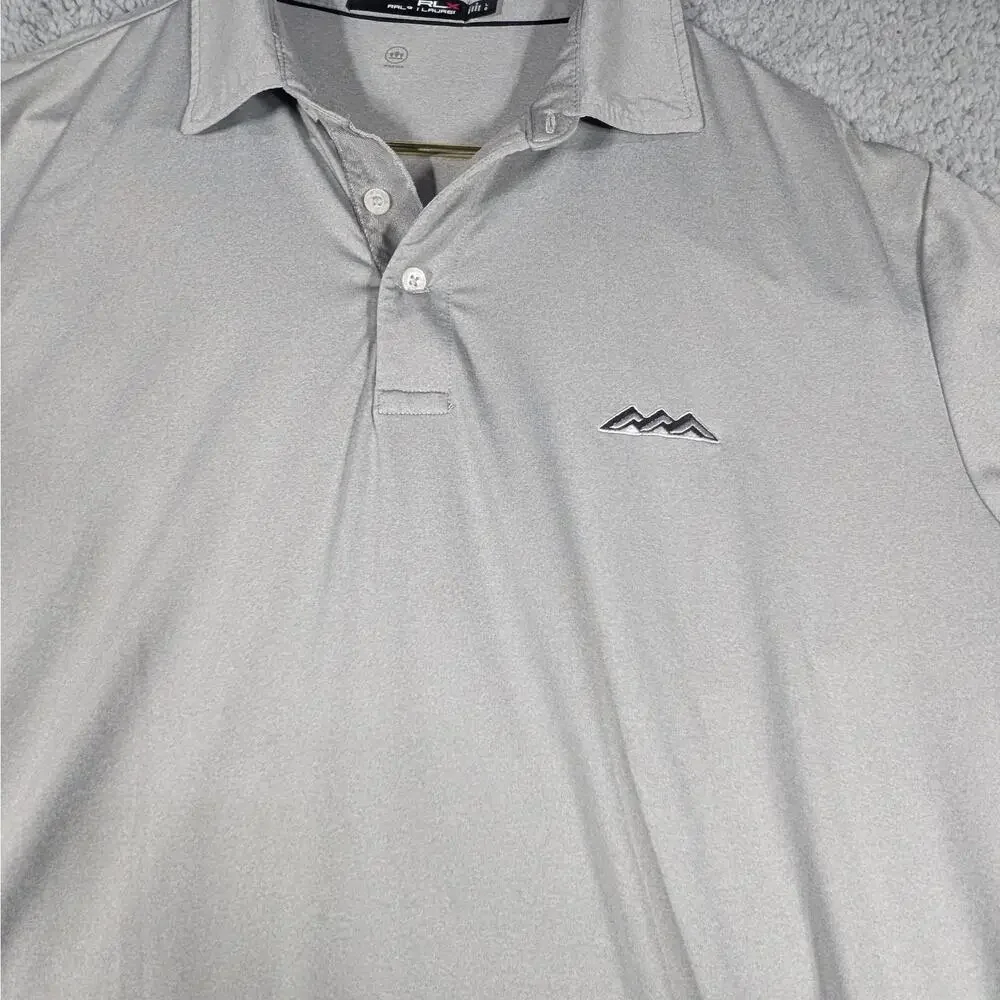 RLX Ralph Lauren Polo Shirt Mens Large Gray Performance Golf Activewear Logo